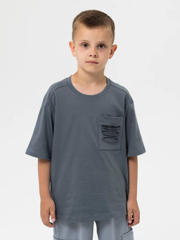 Футболка с декоративным карманом, цвет Серый, 100% х/б
