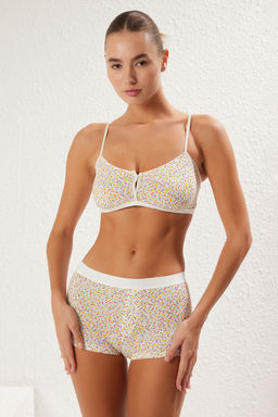 TRENDYOLMILLA Cok Renkli 2li Paket Pamuklu Cicekli Dugme Detayl? Boxer Orme Kulot THMSS25KU00027 фото 4