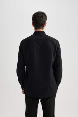 Текстурированная рубашка с длинным рукавом Modern Fit - Defacto фото 7