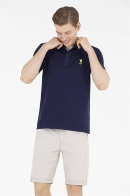 U. S. Polo Assn Мужская темно-синяя базовая футболка с воротником-поло - U.s. polo assn фото 8