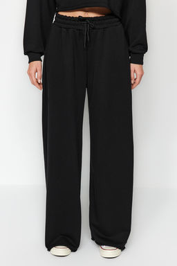 Siyah Kal?n Extra Wide Leg Yuksek Bel Orme Esofman Alt? Pantolon TWOAW24EA00043 - Trendyolmilla фото 4