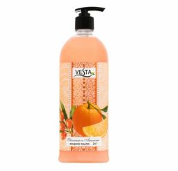VESTA жидк.мыло 1л с дозатором "2х1 Очищение и Уход" Облепиха и апельсин