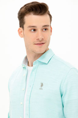 Мужская мятная рубашка с длинным рукавом - U.s. polo assn фото 2