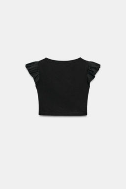 SHORT SLEEVE T-SHIRT WITH RUFFLES - Zara фото 16