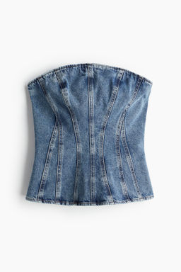 Top bandeau en denim