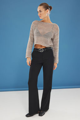 Vizon Kay?k Yaka Payetli Kazak TWOSS25KZ00003 - Trendyolmilla фото 3