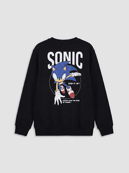 Bask?l? Erkek ?ocuk Kal?n Sweatshirt
