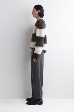PLEATED WOOL RELAXED-FIT STRAIGHT-LEG TROUSERS - H&m фото 4