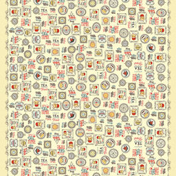 Скатерть 200х145см "Чаепитие", длина стола до 160см, на 6-8 персон, рогожка (хлопок 100%) 171г/м2, упаковка классическая, пакет ПВХ 28х41см, "Домашняя мода" (Россия)