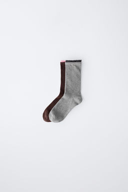 PACK OF TWO DOUBLE-EFFECT LONG SOCKS