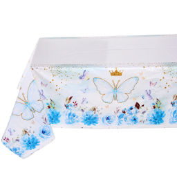 Скатерть "Бабочка принцесса" 108*180 см, пвх, Голубой