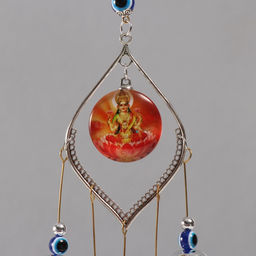 Музыка ветра от сглаза «Богиня Лакшми», металл, 5 колокольчиков, 36 см