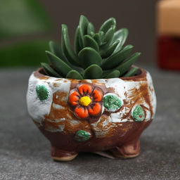 Цена за 2 шт. Горшок "Бочонок" 5х5х5см МИКС