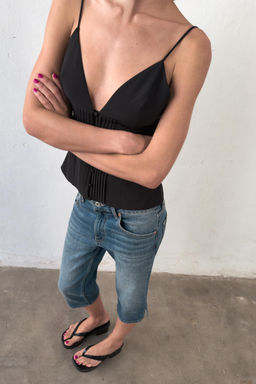 TOP TIRANTES PLIEGUES / Negro - Zara фото 5