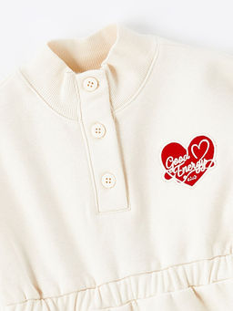 Dik Yaka Uzun Kollu K?z Bebek Elbise