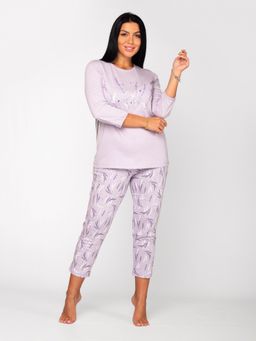 Костюм женский кулирка с брюками "Лаванда"