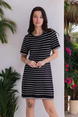 Платье вязаное чёрное в полоску - Martichelli фото 9