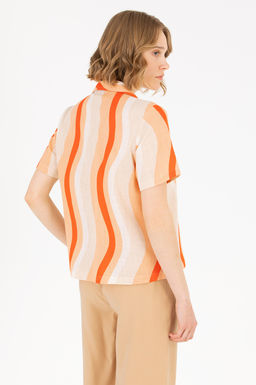 Женская красная рубашка с коротким рукавом - U.s. polo assn фото 5