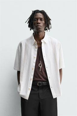 EMBROIDERED COTTON - LINEN SHIRT - Zara фото 2