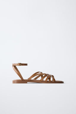 STRAPPY LEATHER SANDALS - Zara фото 2