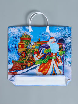 Цена за 5 шт. Пакет подарочный новогодний «Сказочный поезд», полиэтиленовый с пластиковой ручкой, 37×35 см