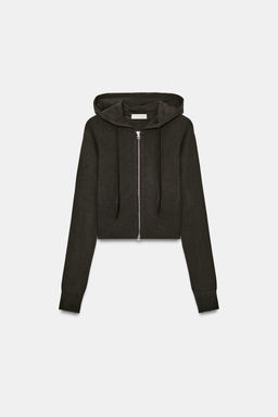 SUDADERA CROPPED SEAMLESS / marr?n vigor? - Zara фото 8
