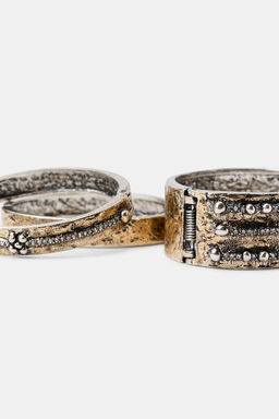 PACK 3 PULSERAS LABRADAS BRILLOS / Gris antracita - Zara фото 4