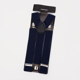 Подтяжки взрослые, ширина 3.5 см, тёмно-синяя