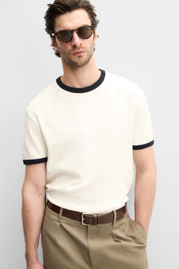 BASIC CONTRAST RIB T-SHIRT - Zara фото 13