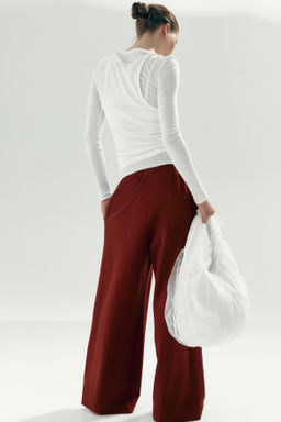 Pantal?n con cord?n de ajuste y pliegue decorativo - H&m фото 9