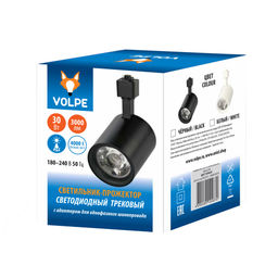 ULB-Q275 30W/4000К BLACK Светильник-прожектор светодиодный трековый. 3000 Лм. Белый свет (4000К). Корпус черный. ТМ Volpe.