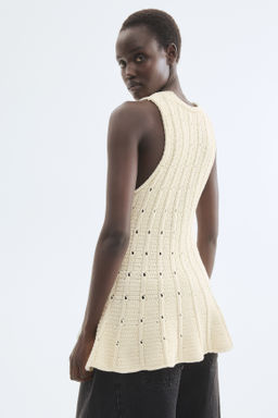 Top en punto pointelle con peplum - H&m фото 4