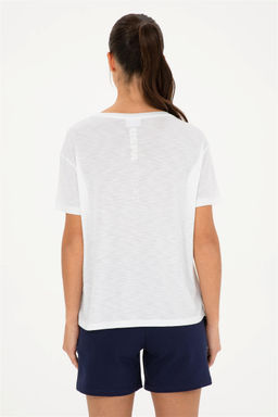 U. S. Polo Assn / Женская белая футболка с круглым вырезом - U.s. polo assn фото 5