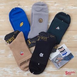 Набор мужских носков высокие цветные с рисунком LH828-2, 10 пар в уп.