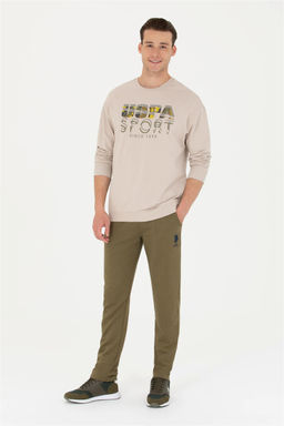 Свитшот мужской U. S. Polo Assn бежевый из хлопка - U.s. polo assn фото 4