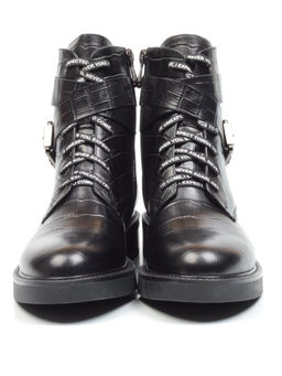 01-CH8361-21B100M BLACK Ботинки демисезонные женские (натуральная кожа, байка)