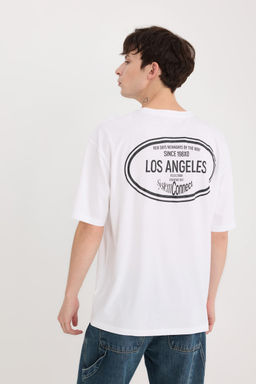 %100 Pamuk Oversize Geni_ Kal_p Bisiklet Yaka S_rt Bask_l_ K_sa Kollu Ti__rt