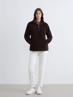 Dik Yaka Kad?n Pel?? Sweatshirt