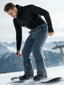 Полукомбинезон утепленный мужской зимний горнолыжный темно-серого цвета 2405TC