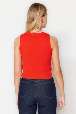 Turuncu Bisiklet Yaka Crop Bluz TWOSS21BZ0098