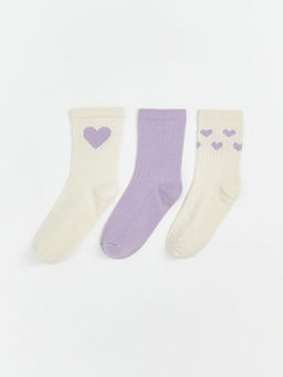 Desenli K?z ?ocuk Soket ?orap 3l?