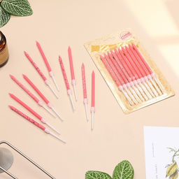 Свечи для торта Блестящая вечеринка, 10 шт., розовые - Страна карнавалия фото 2