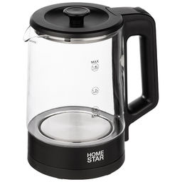 Чайник Homestar HS-1008 (1,8л), стекло, черный 107010
