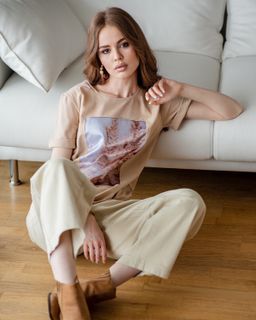 Футболка с шёлковой вставкой FSK109 * - Sahar art lab фото 3