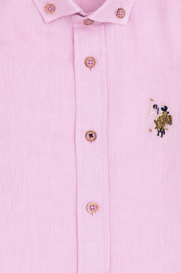 Фиолетовая базовая рубашка с длинным рукавом для мальчика Неожиданная скидка в корзине - U.s. polo assn фото 3