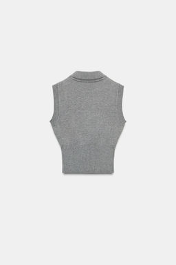KNITTED POLO COLLAR TANK TOP - Zara фото 6