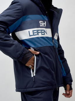 Горнолыжный костюм мужской зимний темно-синего цвета 370TS - Leifensh фото 21