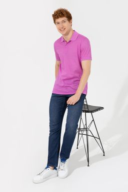 U. S. Polo Assn Мужская фиолетовая футболка с воротником-поло - U.s. polo assn фото 4
