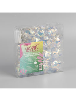 Гирлянда Нить 4.5 м с насадками Цветочные шары, IP20, прозрачная нить, 15 LED, свечение белое, 220 В - Luazon lighting фото 9