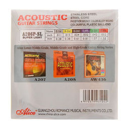 Струны для акустической гитары Alice A206P-SL Super Light, фосфорная бронза